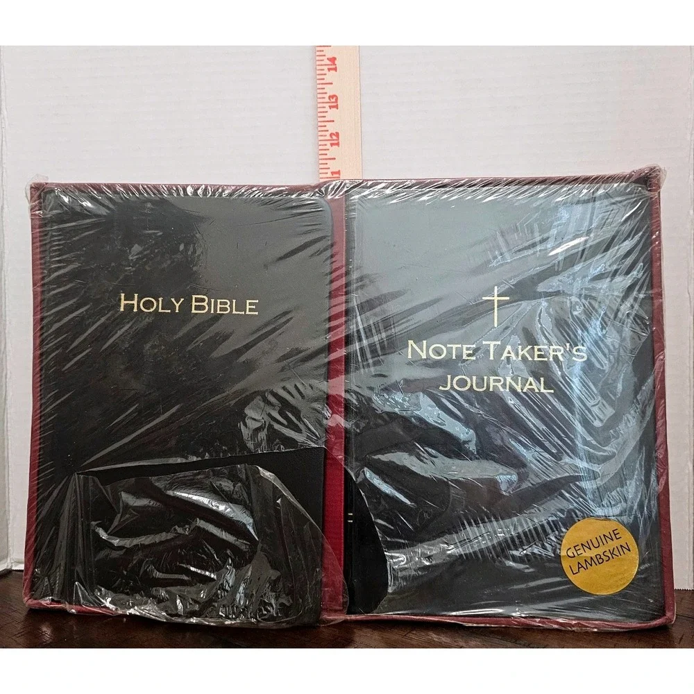 Penman Paper KJV Bible and Note Takers Journal Deluxe Set Genuine Lambskin Black